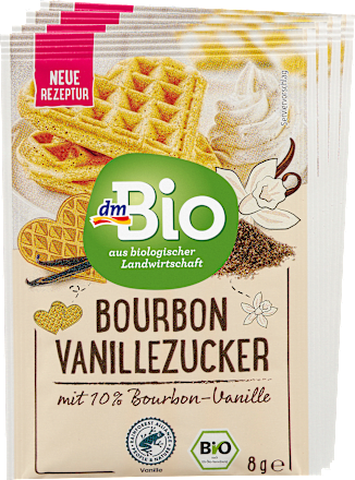 Vanillezucker mit Bourbon-Vanille (4x8g) dmBio