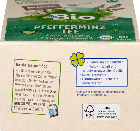 Kräutertee Pfefferminze (50 Beutel) dmBio