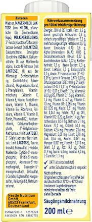 Anfangsmilch Pre trinkfertig von Geburt an Nestlé BEBA