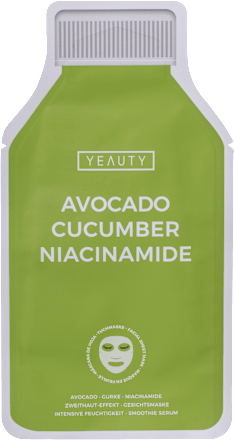 Maska za obraz v obliki krpice z avokadom, kumarami in niacinamidom YEAUTY