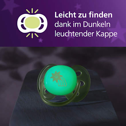 Schnuller ultra soft nighttime Silikon, türkis/grün, 0-6 Monate PHILIPS AVENT