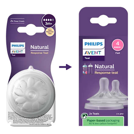 Tetina din silicon Natural Response debit 4-rapid  PHILIPS AVENT