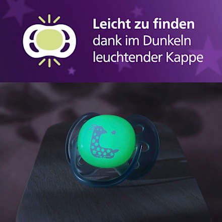 Schnuller ultra soft nighttime Silikon, beige/blau, ab 18 Monaten PHILIPS AVENT