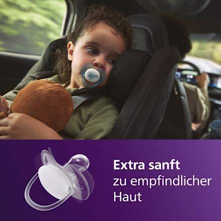 Schnuller ultra soft nighttime Silikon, grün/blau, ab 18 Monaten PHILIPS AVENT