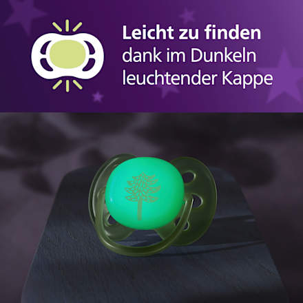 Schnuller ultra soft nighttime Silikon, grün/blau, ab 18 Monaten PHILIPS AVENT