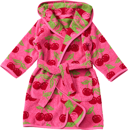 Bademantel mit Kirsch-Muster, pink, Gr. 122/128 ALANA