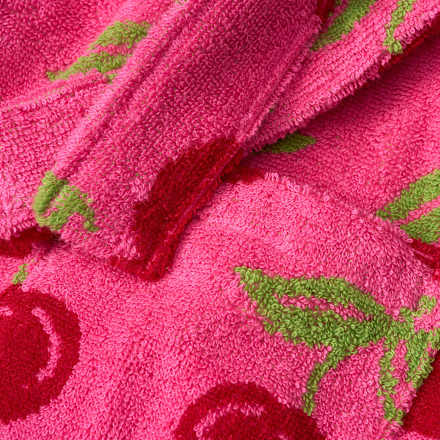 Bademantel mit Kirsch-Muster, pink, Gr. 98/104 ALANA