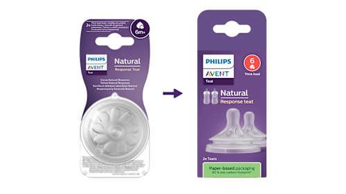 Tetina din silicon Natural Response 6 pentru hrană consistentă PHILIPS AVENT
