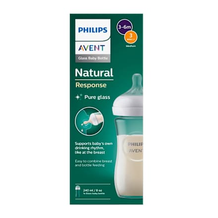 Biberon din sticlă Natural Response 3-6m debit 3-mediu PHILIPS AVENT