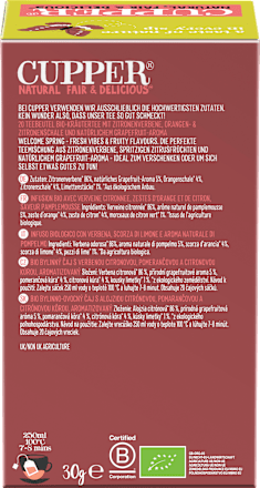 Kräutertee Spring Bloom mit Zitronenverbene, Orange & Zitrone (20 Beutel) Cupper