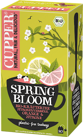 Kräutertee Spring Bloom mit Zitronenverbene, Orange & Zitrone (20 Beutel) Cupper