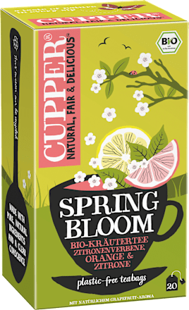 Kräutertee Spring Bloom mit Zitronenverbene, Orange & Zitrone (20 Beutel) Cupper