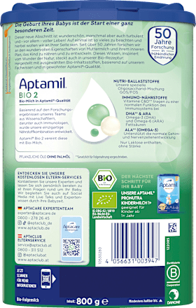 Folgemilch 2 Bio nach dem 6. Monat Aptamil