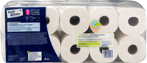 Toilettenpapier Classic 3-lagig Mega Roll Sanft&Sicher