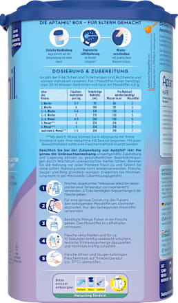 Anfangsmilch Pre HA von Geburt an Aptamil