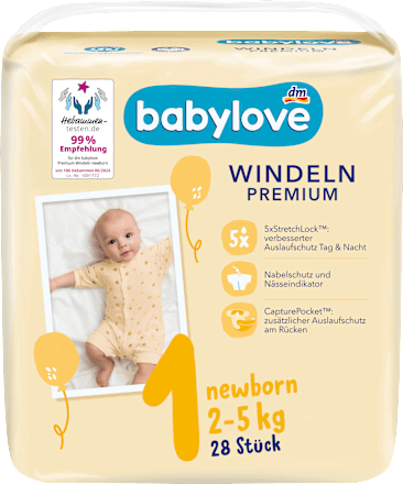 Plienky Premium - veľ. 1 newborn (2-5 kg) babylove
