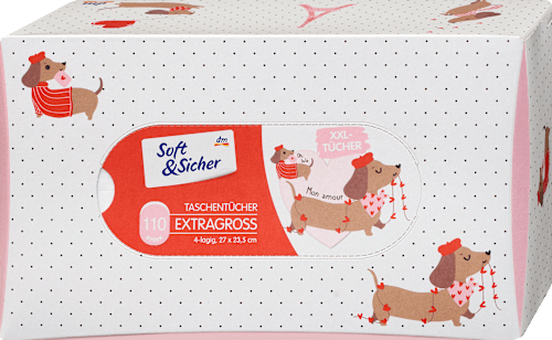 Taschentücher Box Extragroß 4-lagig sortiert Soft&Sicher