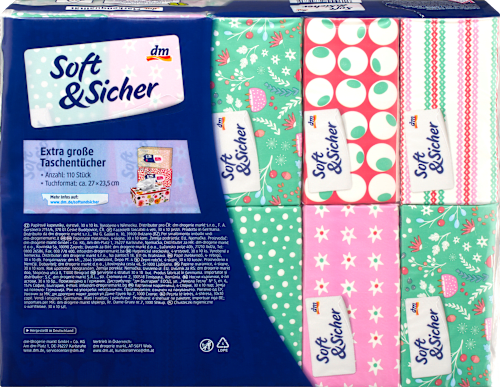 Taschentücher Classic 4-lagig sortiert Soft&Sicher