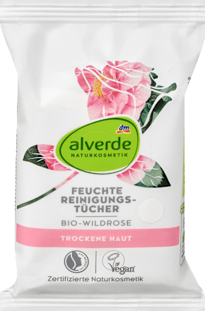 Vlažne maramice za čišćenje lica za osetljivu kožu - divlja ruža alverde NATURKOSMETIK