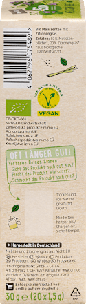 Kräutertee Melissen Tee mit Zitronengras dmBio