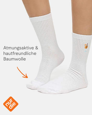 Crew Socken mit Cocktail-Motiv weiß Gr. 39-42 nur die