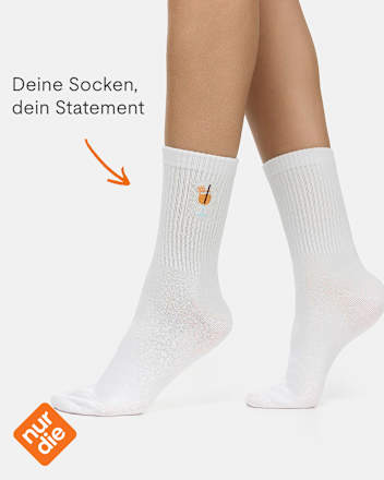 Crew Socken mit Cocktail-Motiv weiß Gr. 39-42 nur die
