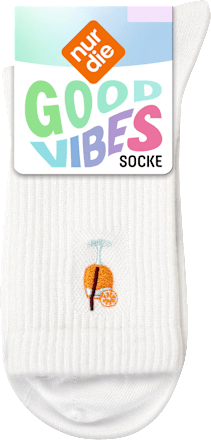 Crew Socken mit Cocktail-Motiv weiß Gr. 35-38 nur die