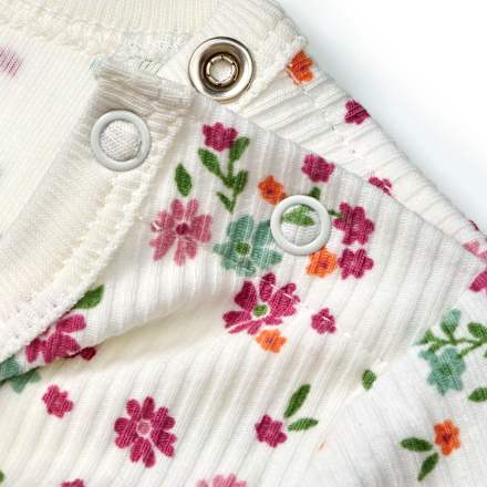 Langarmshirt mit Ripp-Struktur & Blumen-Muster, weiß, Gr. 92 ALANA