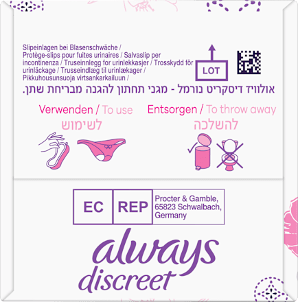 discreet Slipeinlagen Inkontinenz Normal always