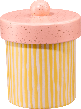 Aufbewahrungsdose aus Steinzeug, gelb/peach (18x14 cm) dm home