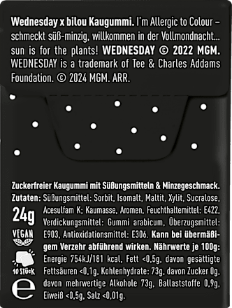 Kaugummi, Wednesday I'm Allergic To Colour, zuckerfrei  bilou