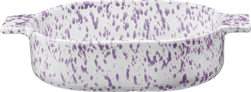 Auflaufform aus Steinzeug, gesprenkelt weiß/flieder (30x17x7 cm) dm home