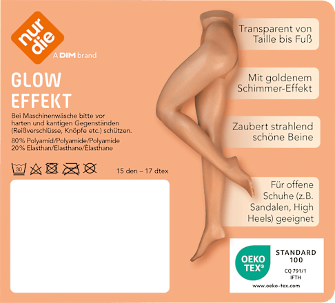 Strumpfhose mit Glow-Effekt amber Gr. 44/48, 15 DEN nur die