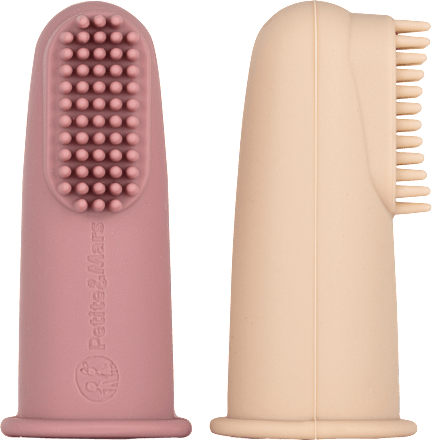 zubní kartáček na prst silikonový Rose, 0m+ Petite&Mars