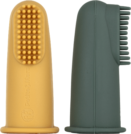 zubní kartáček na prst silikonový Green, 6m+ Petite&Mars