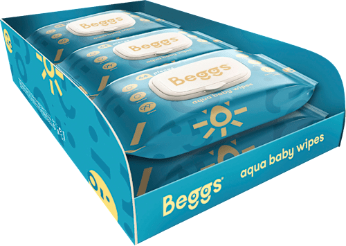 vlhčené ubrousky Aqua baby 6x64 ks Beggs