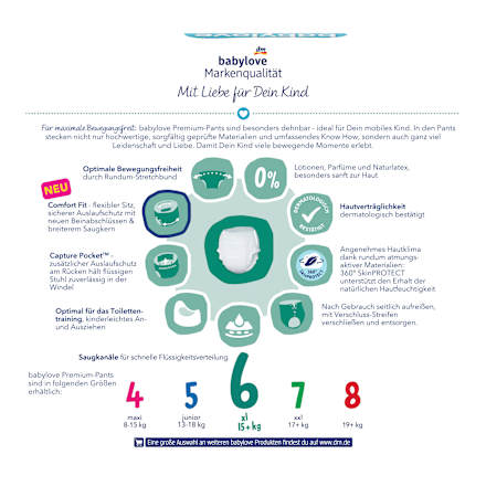 Premium pelene gaćice junior Jumbo Pack, vel. 6 (18 – 30 kg) babylove