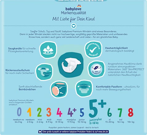 Plienky Premium - veľ. 5+ JuniorPlus (11-18 kg) Monats Pack babylove