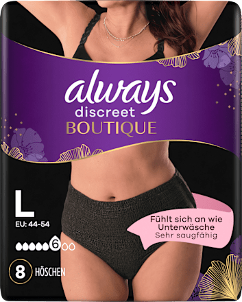 discreet Pants Inkontinenz Boutique schwarz, Gr. L always