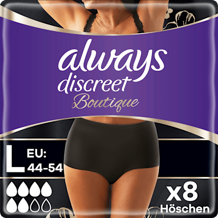 discreet Pants Inkontinenz Boutique schwarz, Gr. L always