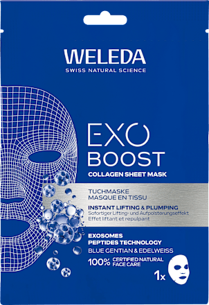 Kolagénová textilná pleťová maska Exo Boost Lifting & Plumping WELEDA