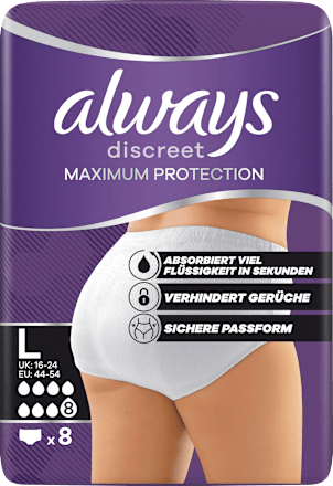 discreet Pants Inkontinenz Maximum Protection, Gr. L always