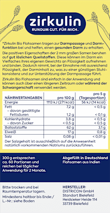 Bio Flohsamen Zirkulin
