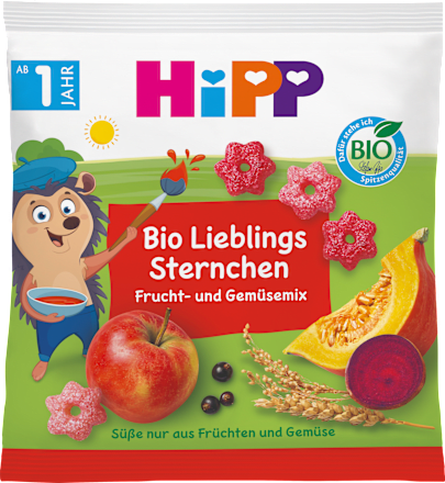 Kindersnack Bio Lieblings Sternchen Frucht- und Gemüsemix ab 1 Jahr HiPP