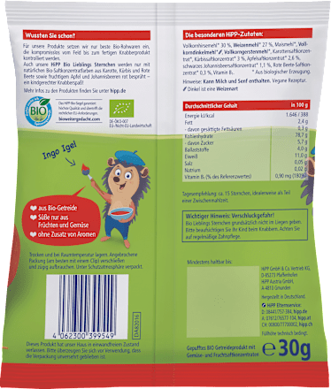 Kindersnack Bio Lieblings Sternchen Frucht- und Gemüsemix ab 1 Jahr HiPP