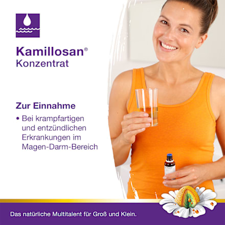 Kamillosan Konzentrat Kamillenblütenauszug 98,91g / 100g, Kamillenöl 0,19g / 100g Flüssigkeit Kamillosan