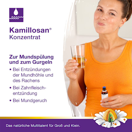 Kamillosan Konzentrat Kamillenblütenauszug 98,91g / 100g, Kamillenöl 0,19g / 100g Flüssigkeit Kamillosan