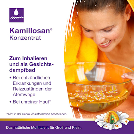 Kamillosan Konzentrat Kamillenblütenauszug 98,91g / 100g, Kamillenöl 0,19g / 100g Flüssigkeit Kamillosan