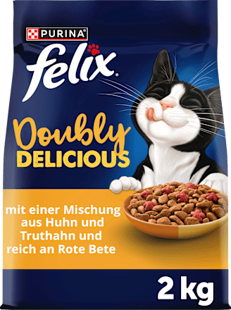 Trockenfutter Katze mit Geflügel, doppelt lecker - delicieux duos Felix