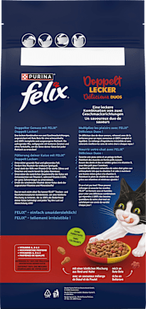 Trockenfutter Katze mit Rind, doppelt lecker - delicieux duos Felix